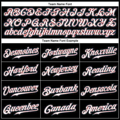Custom Black White-Teal Authentic Baseball Jersey - Sky-Custom