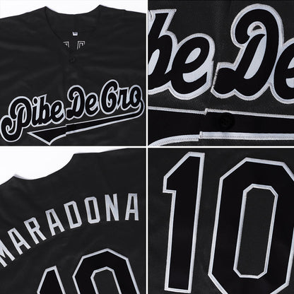 Custom Black White-Royal Authentic Baseball Jersey - Sky-Custom