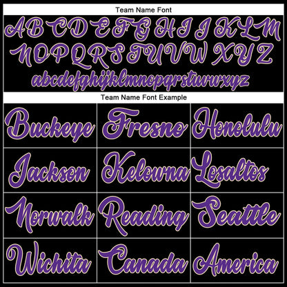 Custom Black Purple-Cream Authentic Baseball Jersey - Sky-Custom
