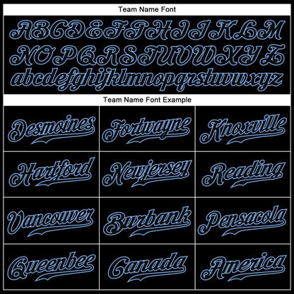Custom Black Black-Light Blue Authentic Baseball Jersey - Sky-Custom