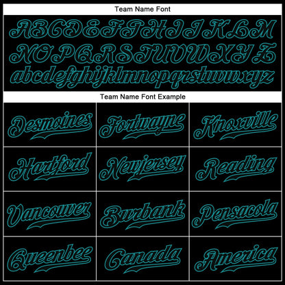 Custom Black Black-Teal Authentic Baseball Jersey - Sky-Custom