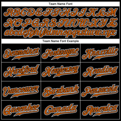 Custom Black Texas Orange-White Authentic Baseball Jersey - Sky-Custom