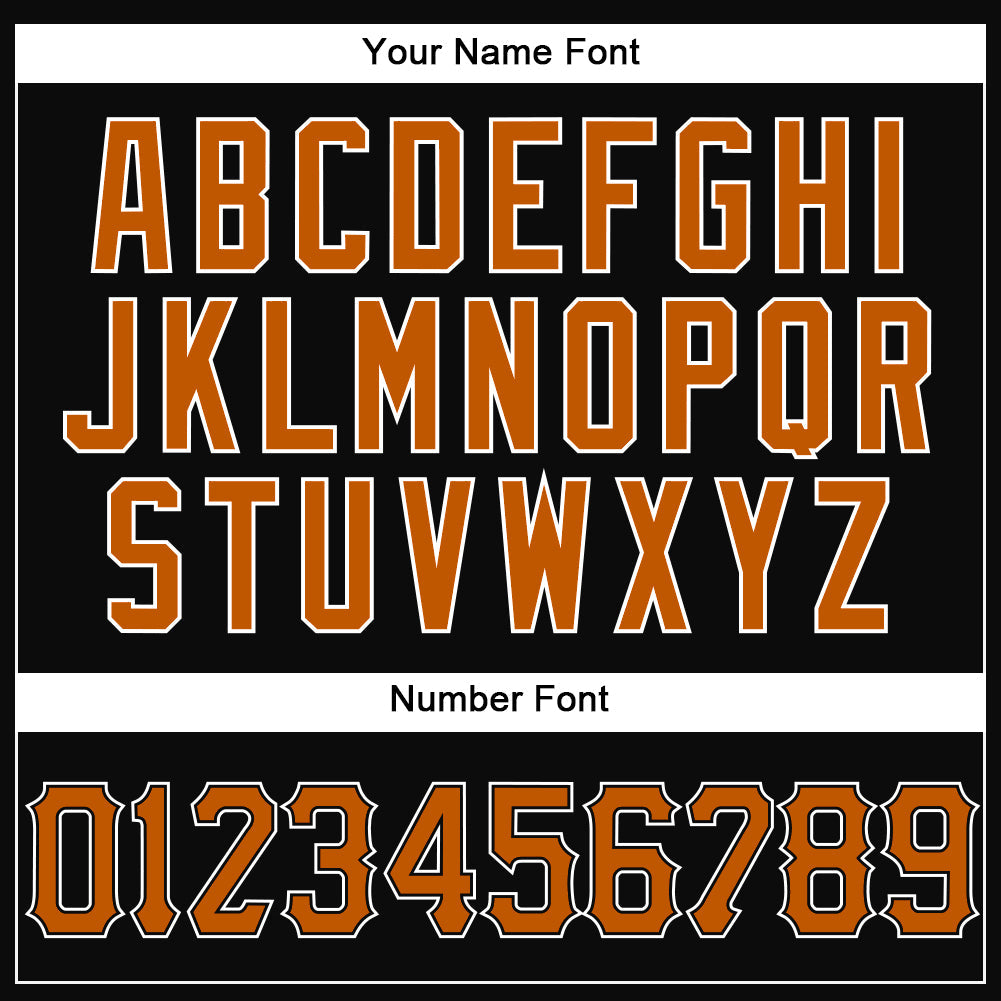 Custom Black Texas Orange-White Authentic Baseball Jersey - Sky-Custom