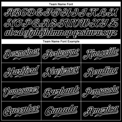 Custom Black White Pinstripe Black-White Authentic Baseball Jersey - Sky-Custom