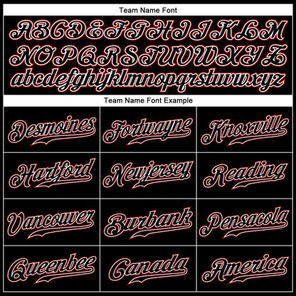 Custom Black Red Pinstripe Black-White Authentic Baseball Jersey - Sky-Custom