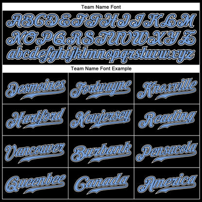 Custom Black Light Blue Pinstripe Light Blue-White Authentic Baseball Jersey - Sky-Custom