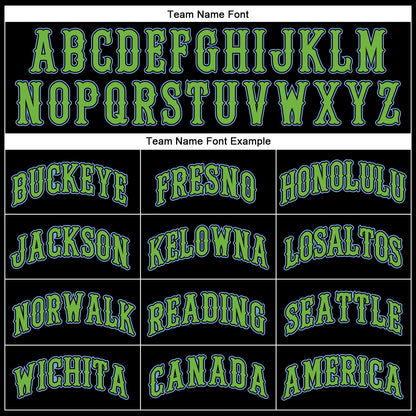 Custom Black Light Blue Pinstripe Neon Green Authentic Baseball Jersey - Sky-Custom