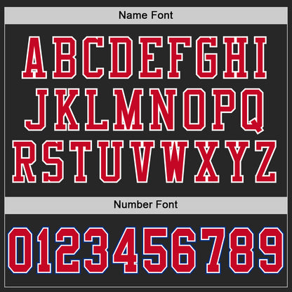 Custom Black Red-Royal Mesh Authentic Throwback Football Jersey - Sky-Custom