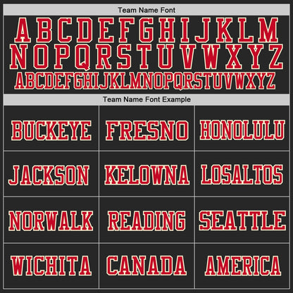 Custom Black Red-Cream Mesh Authentic Throwback Football Jersey - Sky-Custom