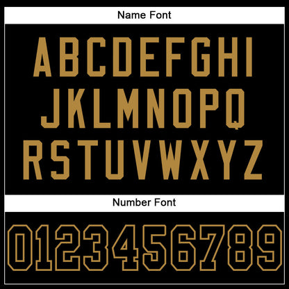 Custom Black Black-Old Gold Mesh Authentic Football Jersey - Sky-Custom
