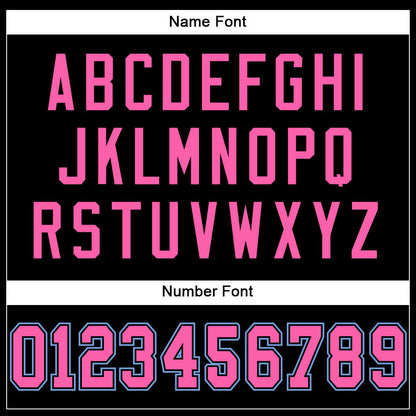 Custom Black Pink-Light Blue Mesh Authentic Football Jersey - Sky-Custom