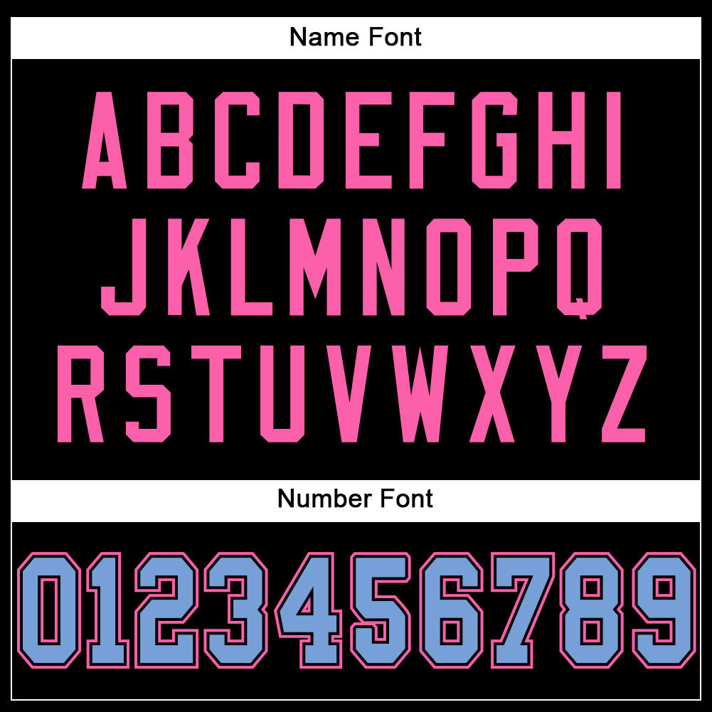 Custom Black Light Blue-Pink Mesh Authentic Football Jersey - Sky-Custom