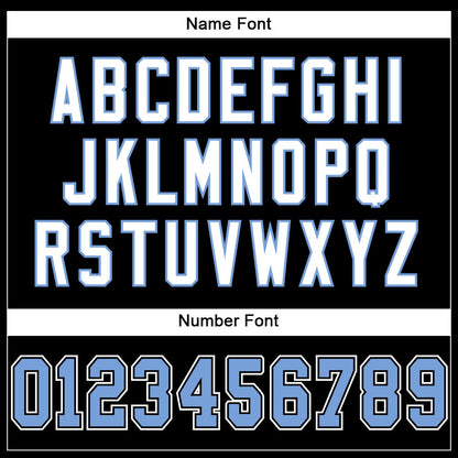 Custom Black Light Blue-White Mesh Authentic Football Jersey - Sky-Custom