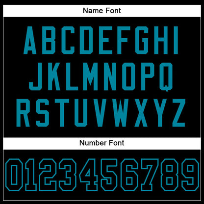 Custom Black Black-Teal Mesh Authentic Football Jersey - Sky-Custom