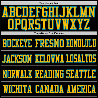 Custom Black Teal-Gold Mesh Authentic Football Jersey - Sky-Custom