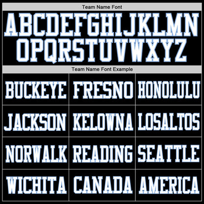 Custom Black White-Light Blue Mesh Authentic Football Jersey - Sky-Custom