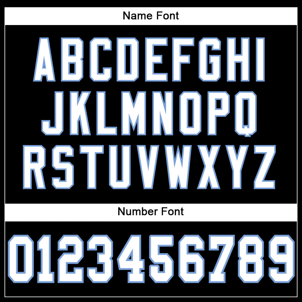 Custom Black White-Light Blue Mesh Authentic Football Jersey - Sky-Custom