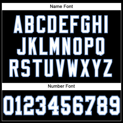 Custom Black White-Light Blue Mesh Authentic Football Jersey - Sky-Custom