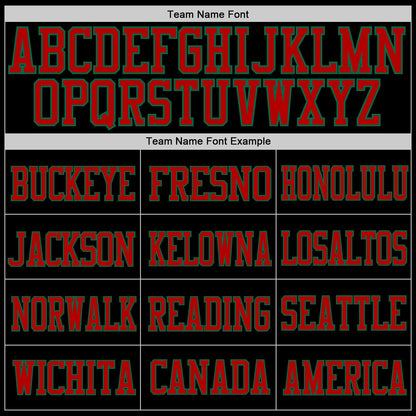 Custom Black Kelly Green-Red Mesh Authentic Football Jersey - Sky-Custom