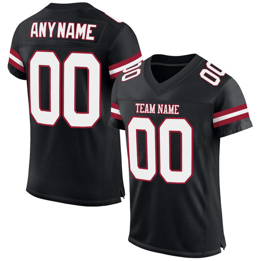 Custom Black White-Cardinal Mesh Authentic Football Jersey - Sky-Custom