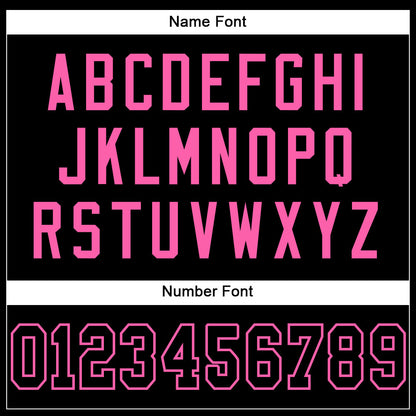 Custom Black Black-Pink Mesh Authentic Football Jersey - Sky-Custom
