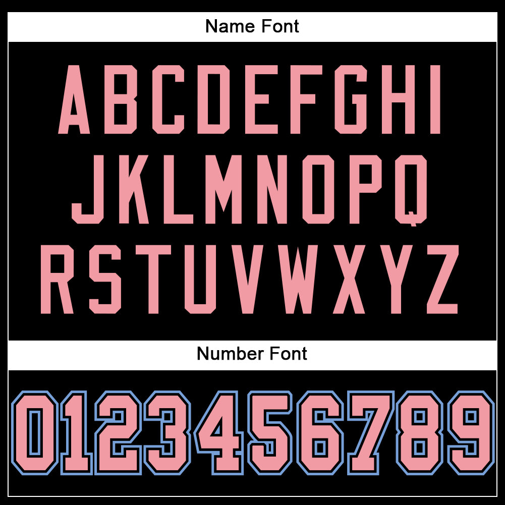 Custom Black Medium Pink-Light Blue Mesh Authentic Football Jersey - Sky-Custom