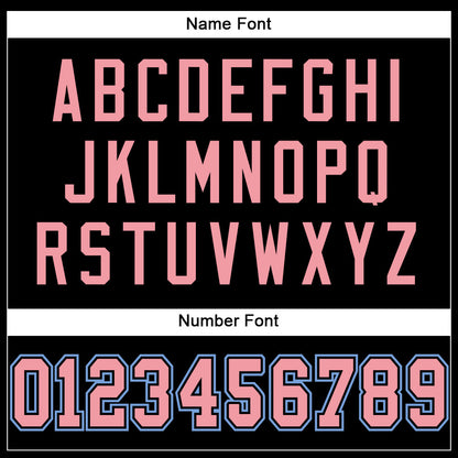 Custom Black Medium Pink-Light Blue Mesh Authentic Football Jersey - Sky-Custom