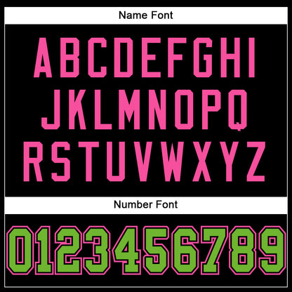 Custom Black Neon Green-Pink Mesh Authentic Football Jersey - Sky-Custom