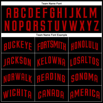 Custom Black Red Authentic Baseball Jersey - Sky-Custom