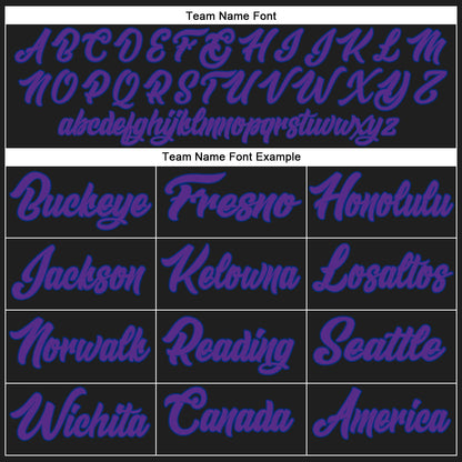 Custom Black Purple-Royal Authentic Baseball Jersey - Sky-Custom