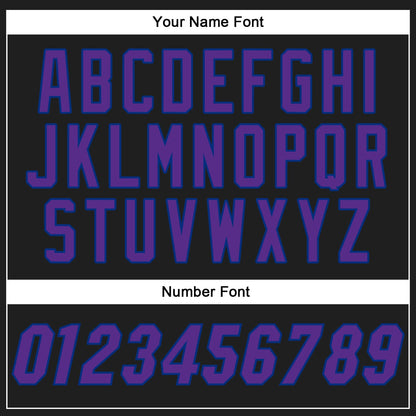 Custom Black Purple-Royal Authentic Baseball Jersey - Sky-Custom