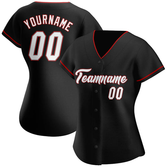 Custom Black White-Gray Authentic Baseball Jersey - Sky-Custom