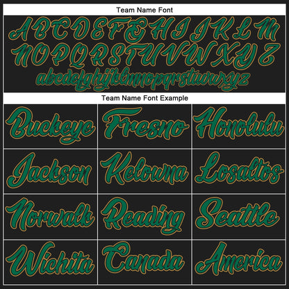 Custom Black Kelly Green-Old Gold Authentic Baseball Jersey - Sky-Custom