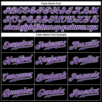 Custom Black Purple-White Authentic Sleeveless Baseball Jersey - Sky-Custom
