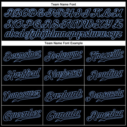 Custom Black Black-Light Blue Authentic Sleeveless Baseball Jersey - Sky-Custom