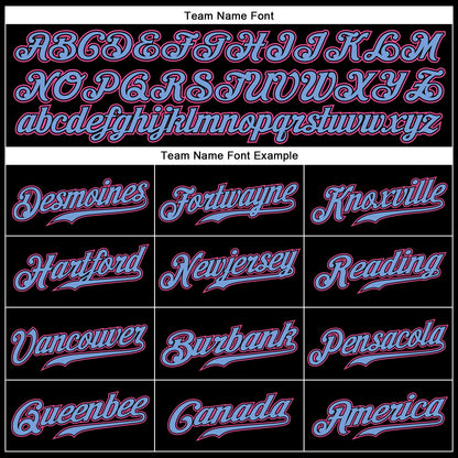 Custom Black Pink-Light Blue Authentic Sleeveless Baseball Jersey - Sky-Custom