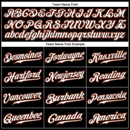 Custom Black White-Orange Authentic Sleeveless Baseball Jersey - Sky-Custom