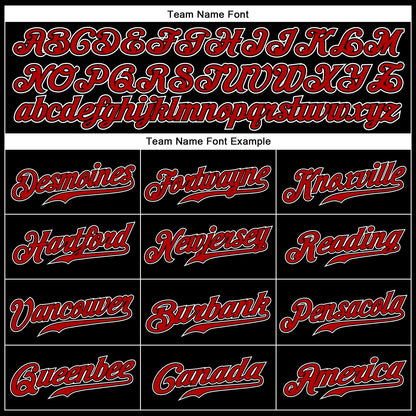 Custom Black Red-White Authentic Sleeveless Baseball Jersey - Sky-Custom