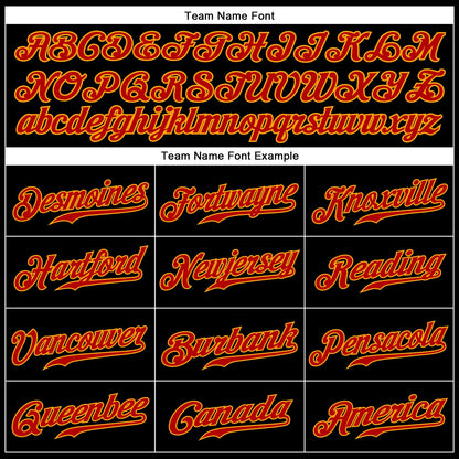 Custom Black Red-Gold Authentic Sleeveless Baseball Jersey - Sky-Custom
