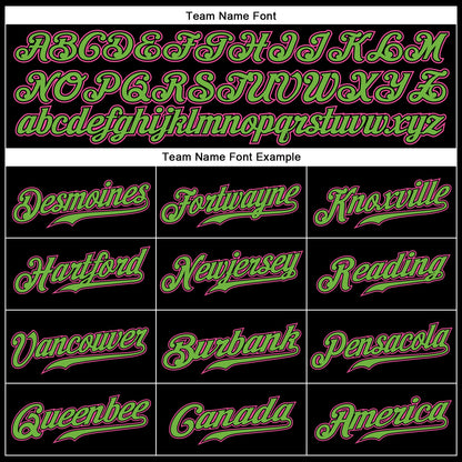Custom Black Pink-Neon Green Authentic Sleeveless Baseball Jersey - Sky-Custom