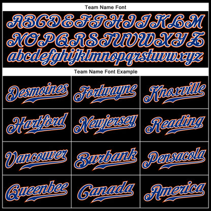 Custom Black Royal-Orange Authentic Sleeveless Baseball Jersey - Sky-Custom