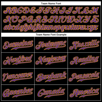 Custom Black Purple-Gold Authentic Sleeveless Baseball Jersey - Sky-Custom