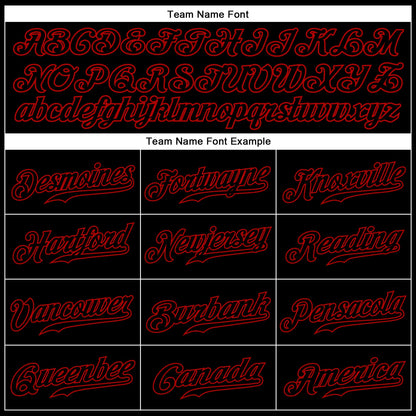 Custom Black Black-Red Authentic Sleeveless Baseball Jersey - Sky-Custom