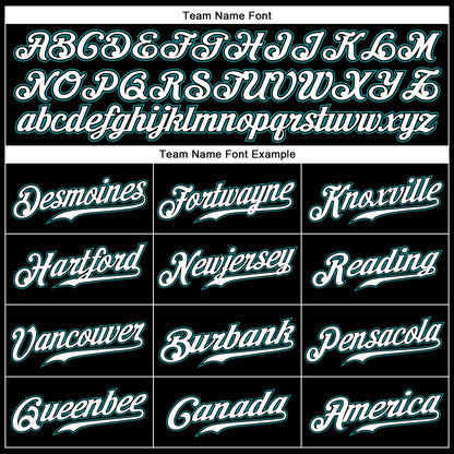 Custom Black White-Teal Authentic Sleeveless Baseball Jersey - Sky-Custom