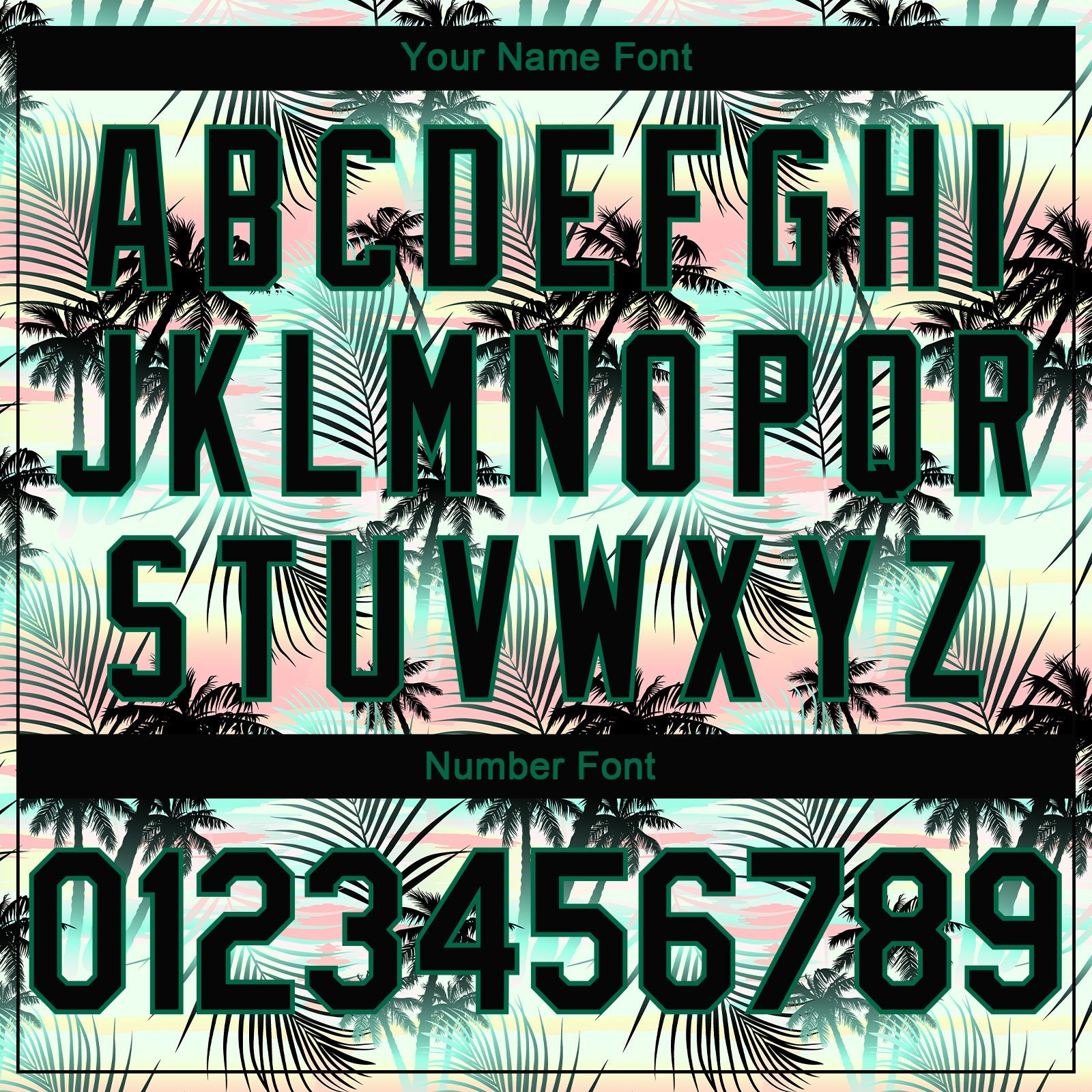Custom Black Black-Kelly Green 3D Pattern Tropical Hawaii Palm Leaves Authentic Basketball Jersey - Sky-Custom