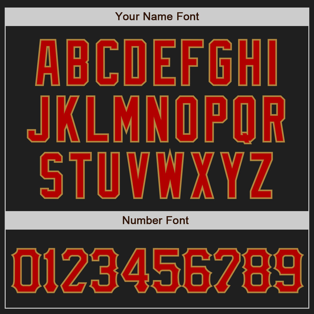 Custom Black Red Pinstripe Red-Old Gold Authentic Baseball Jersey - Sky-Custom