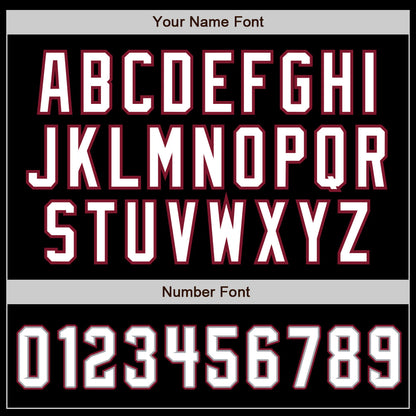 Custom Black White-Crimson Authentic Baseball Jersey - Sky-Custom