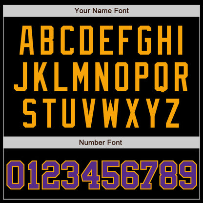 Custom Black Purple-Gold Authentic Baseball Jersey - Sky-Custom