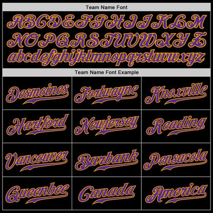 Custom Black Purple-Gold Authentic Baseball Jersey - Sky-Custom