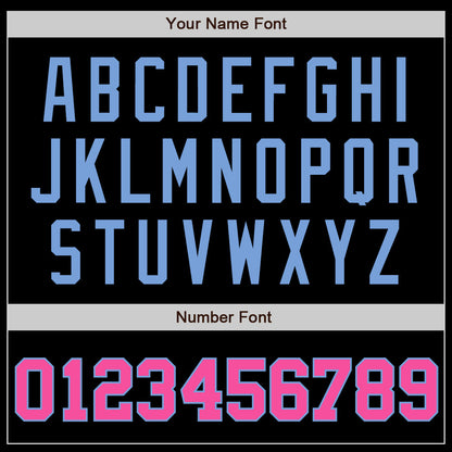 Custom Black Pink-Light Blue Authentic Baseball Jersey - Sky-Custom